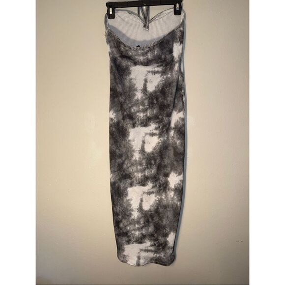 Zara midi halter tie dye bodycon dress medium #678 - Picture 2 of 4